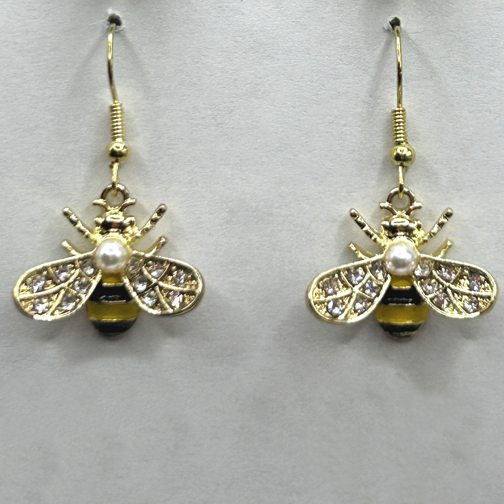 Fancy Ornate Bee Earrings