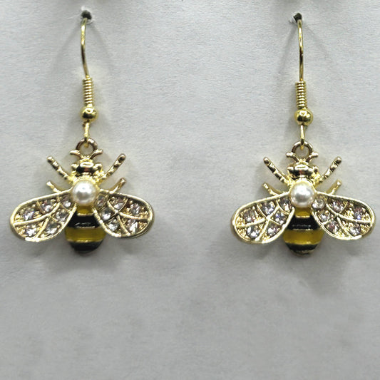 Fancy Ornate Bee Earrings