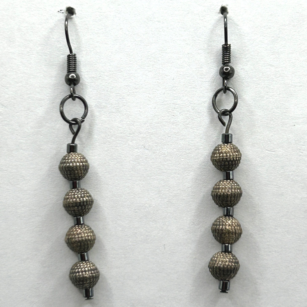 Gunmetal Ball Earrings