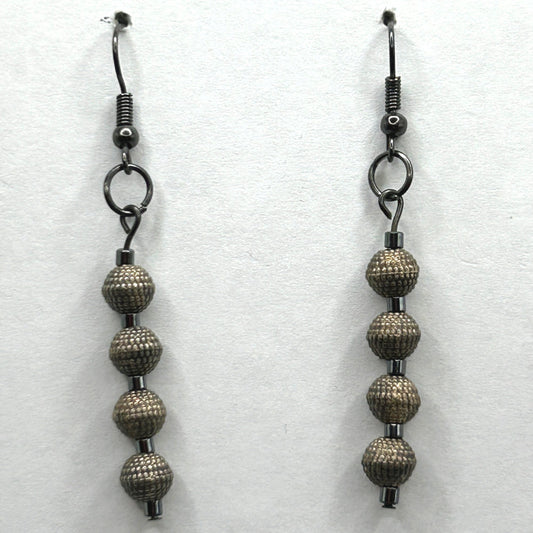 Gunmetal Ball Earrings
