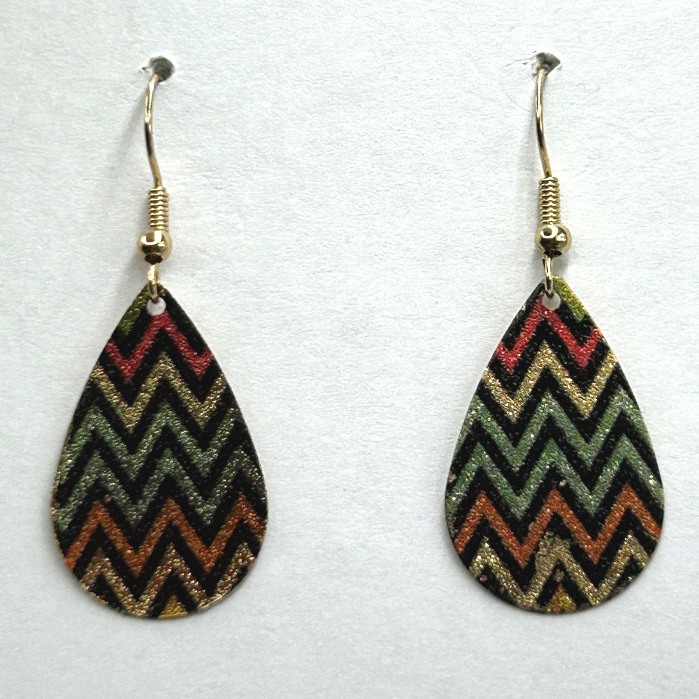 Textured Chevron Teardrop Earrings