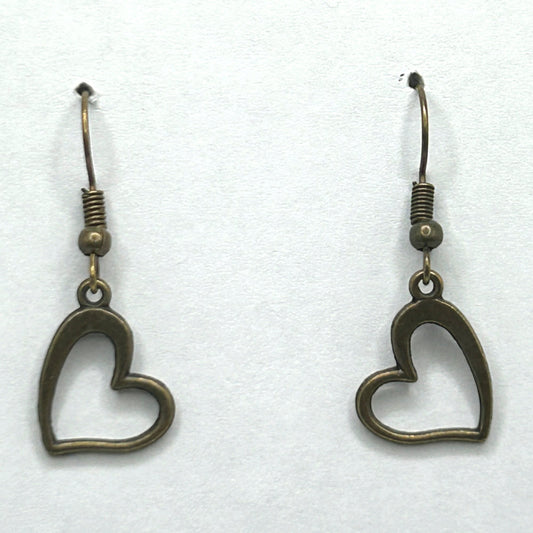 Bronze Heart Earrings