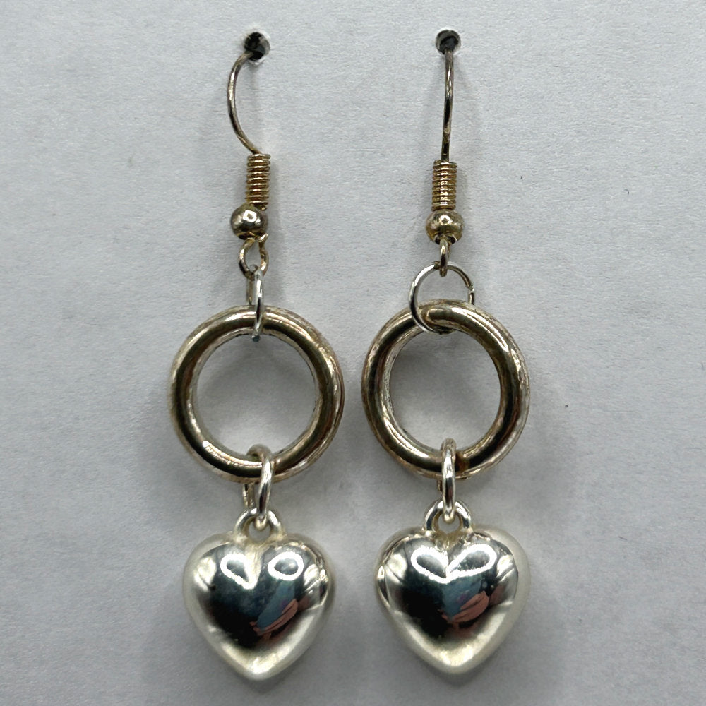 Bright Puffy Heart Dangle Earrings