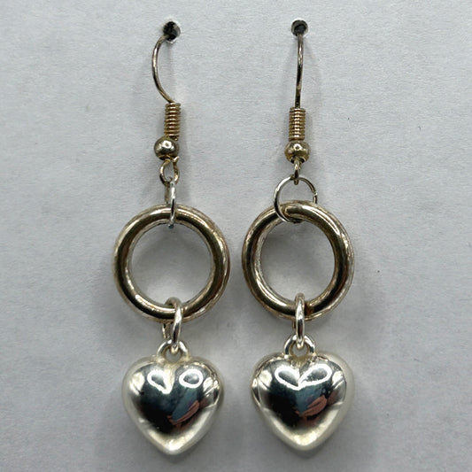 Bright Puffy Heart Dangle Earrings