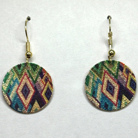 Multicolor Geometric Disc Earrings