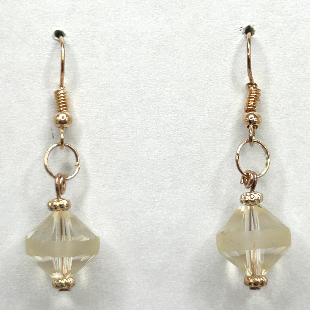 Large Clear Bicone Drop Earrings