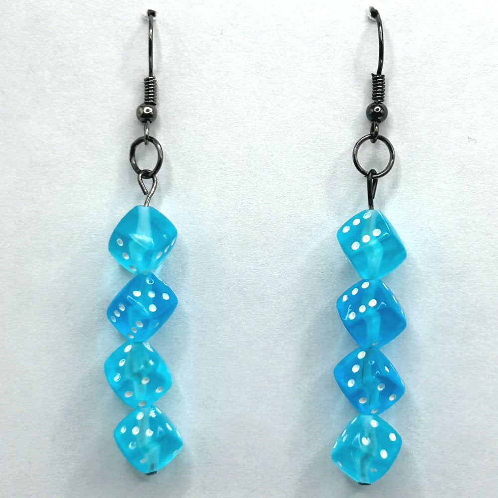Baby Blue Quad Dice Earrings