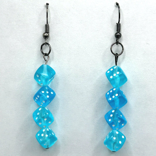 Baby Blue Quad Dice Earrings