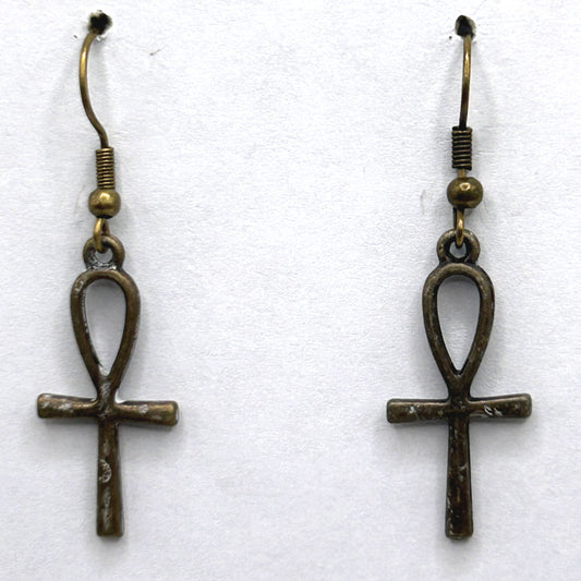 Bronze Ankh Earrings