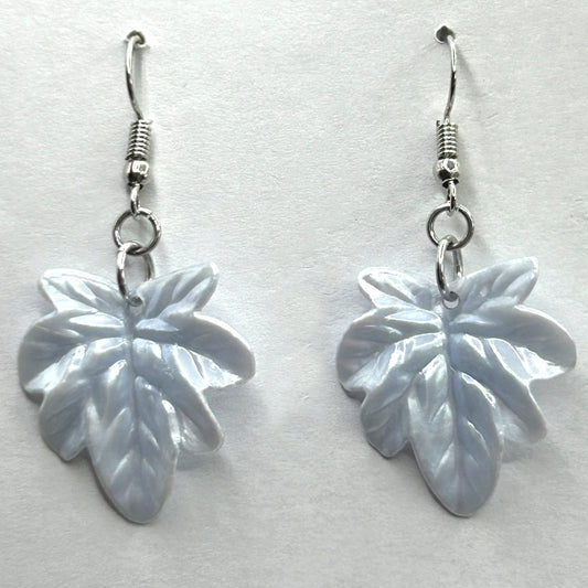 Lightweight Blue Leaf Earrings