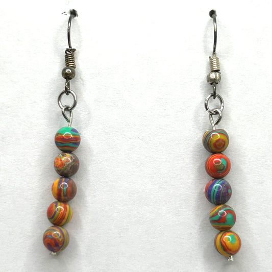 Multicolor Glass Ball Drop Earrings