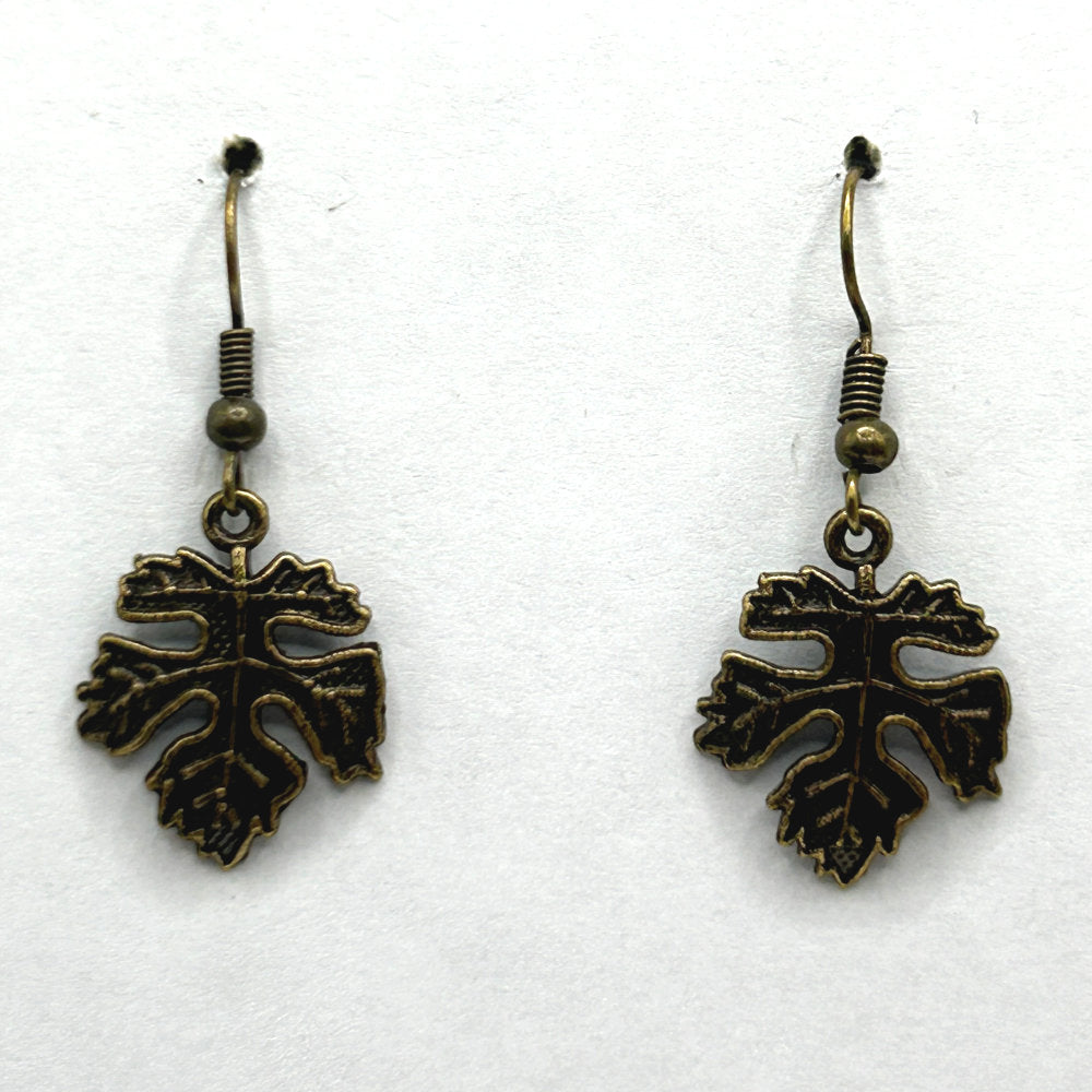 Bronze Detailed Leaf Earrings