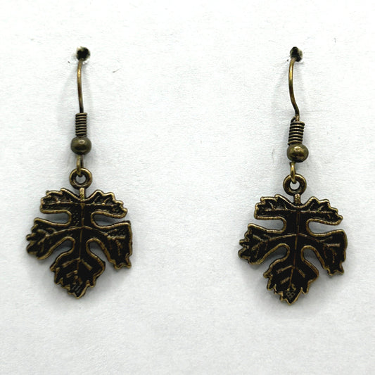 Bronze Detailed Leaf Earrings