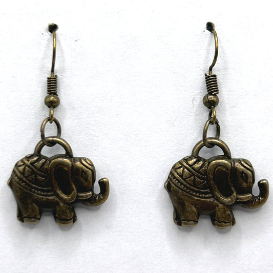 Bronze Elephant Earrings (Heavy)