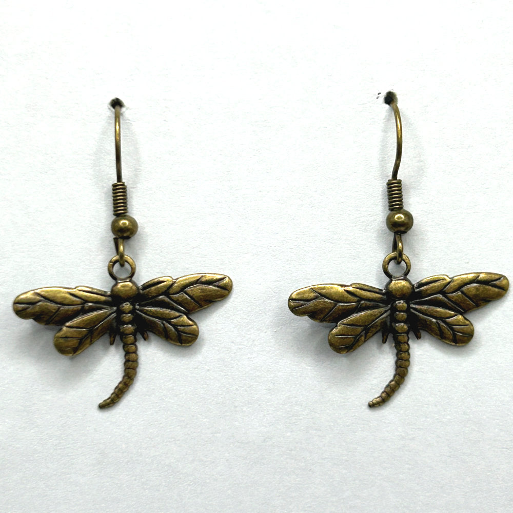 Bronze Dragonfly Earrings
