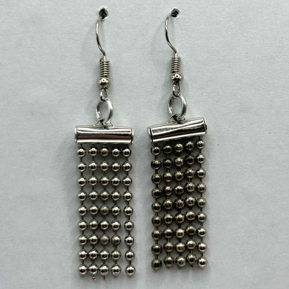 Simple Silver Ball Chain Earrings