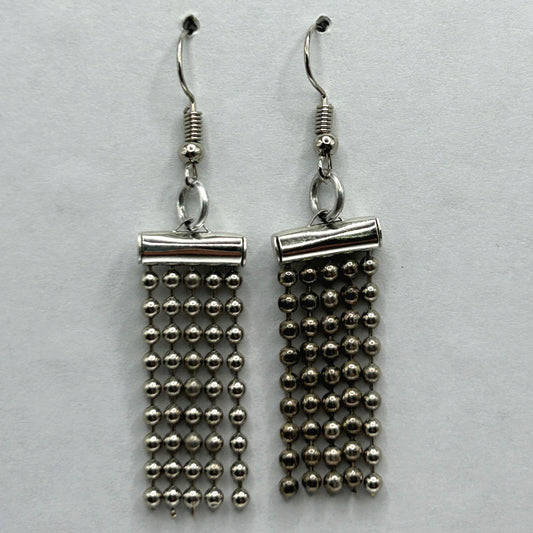 Simple Silver Ball Chain Earrings