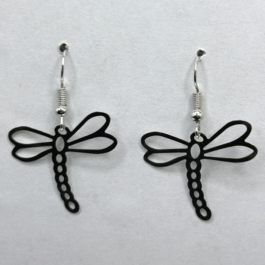 Simple Silver Dragonfly Earrings