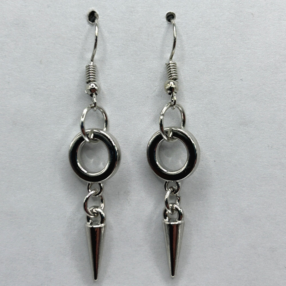 Metal Spike-Ring Earrings
