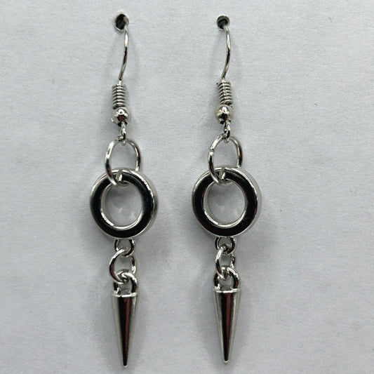 Metal Spike-Ring Earrings