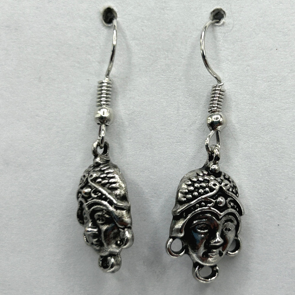 Metal Buddha Face Earrings