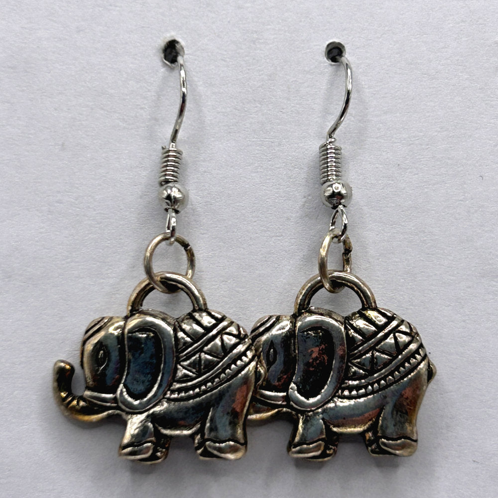 Metal Elephant Earrings (Heavy)