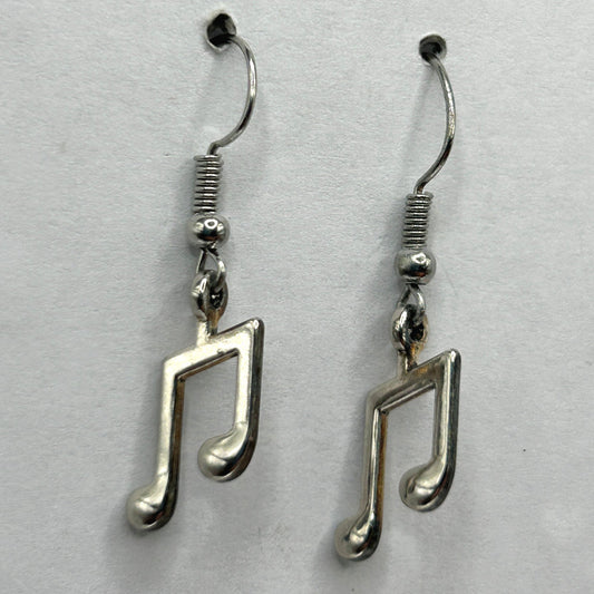 Simple Metal Double Eighth Notes Earrings