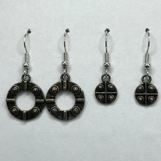 Cutout Quadrant Earrings (Two Pairs)