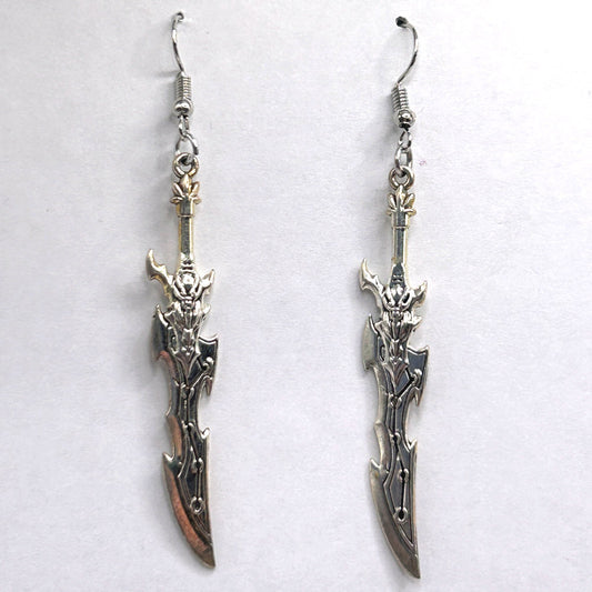 Ornate Curved Blade Earrings