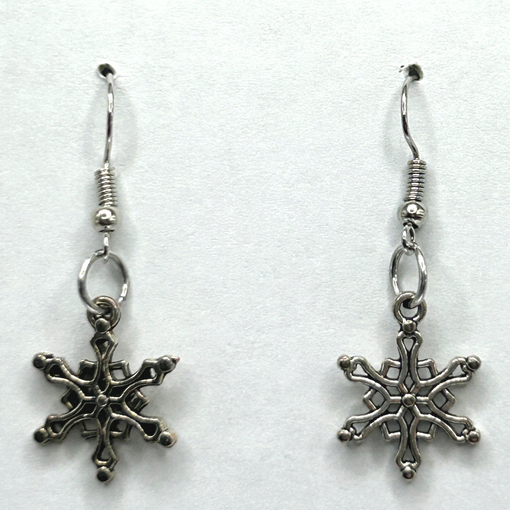 Small Ornate Snowflake Earrings