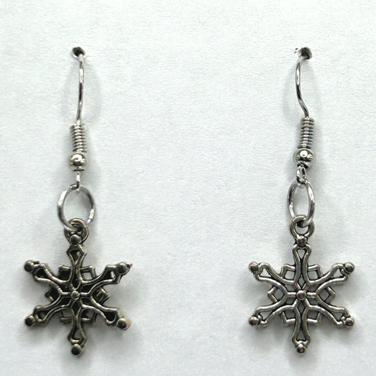 Small Ornate Snowflake Earrings