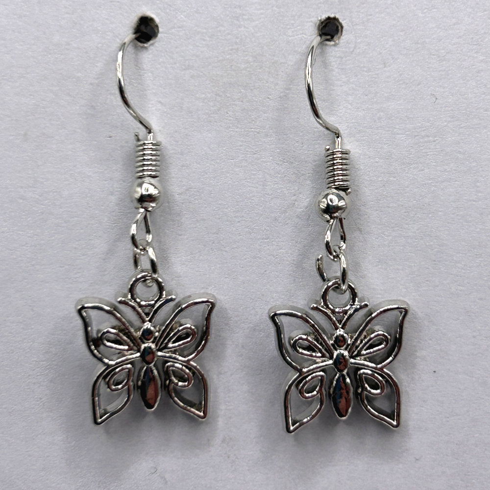 Small Open Metal Butterfly Earrings
