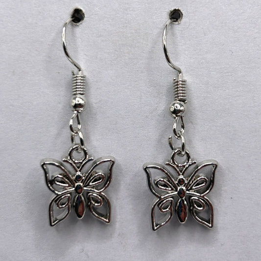 Small Open Metal Butterfly Earrings