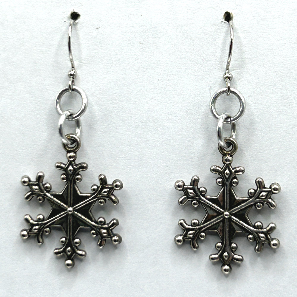 Large Metal Snowflake Earrings