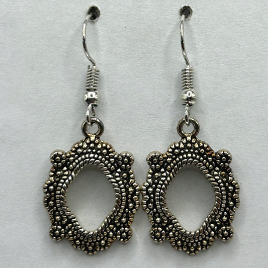 Ornate Oval Frame Earrings