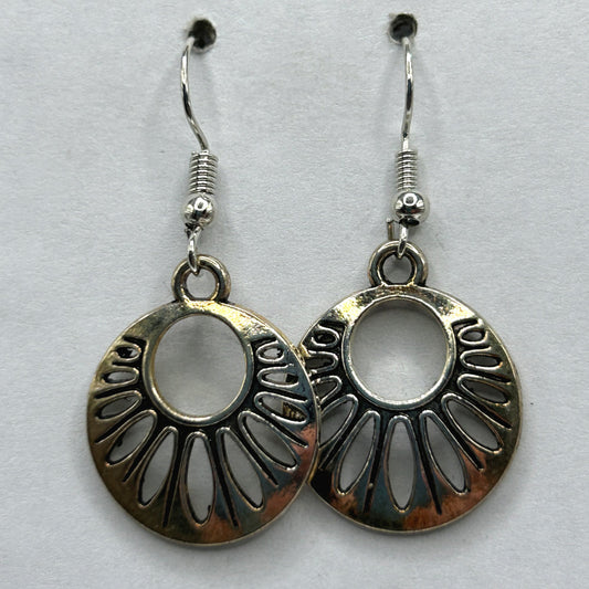 Offset Cutout Circle Earrings