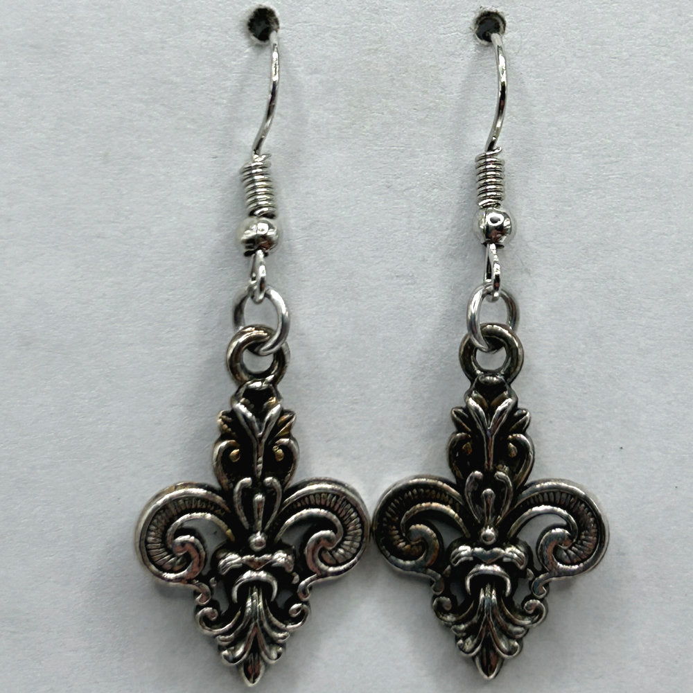 Metal Fleur-de-Lis Earrings
