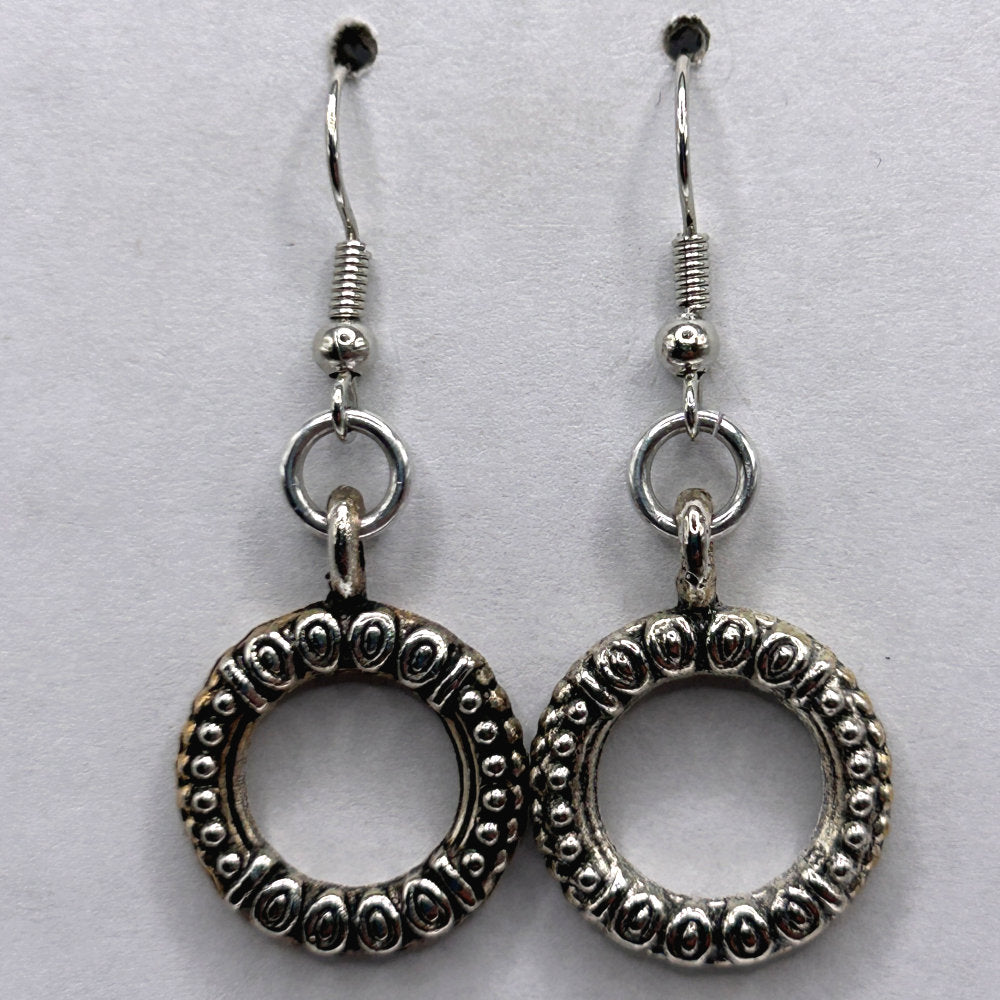 Textured Circle Ring Earrings