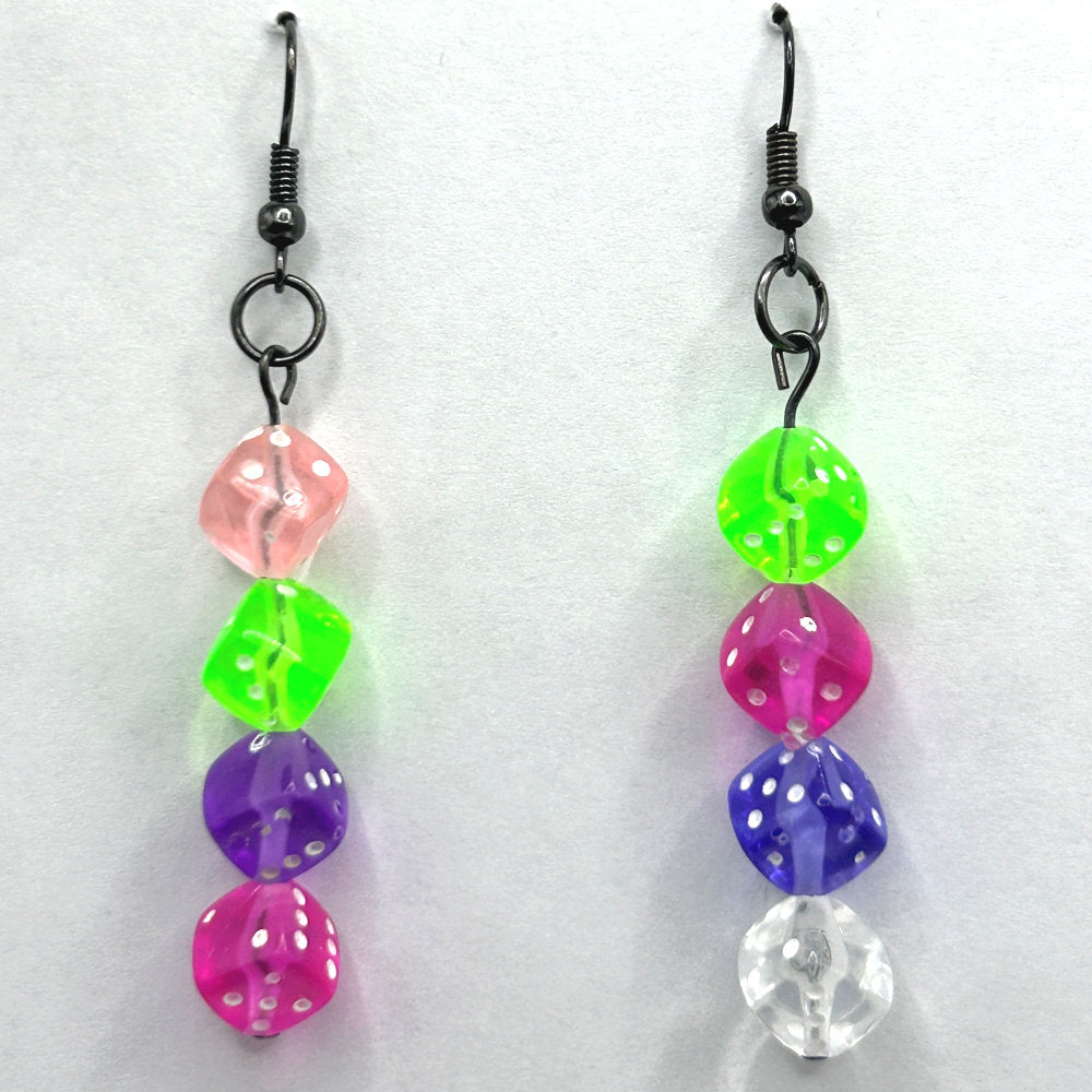 Multicolor Quad Dice Earrings
