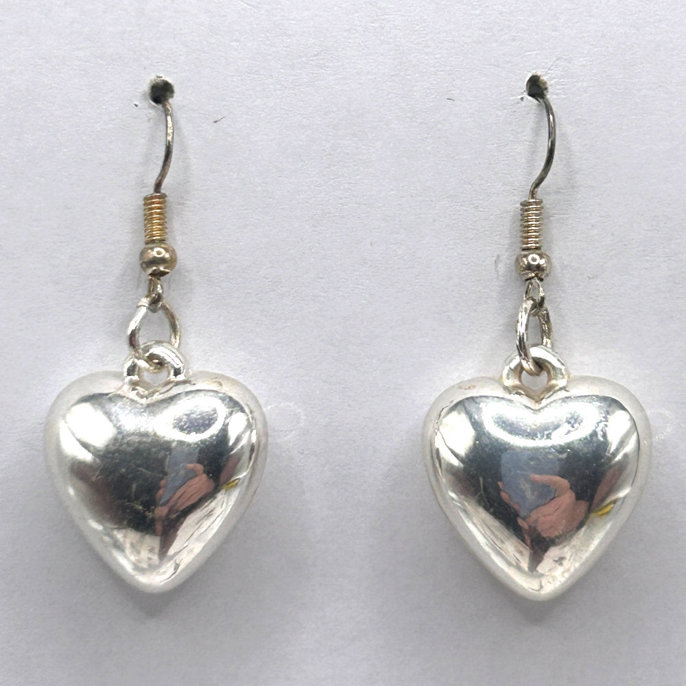 Puffed Simple Heart Earrings