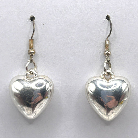 Puffed Simple Heart Earrings