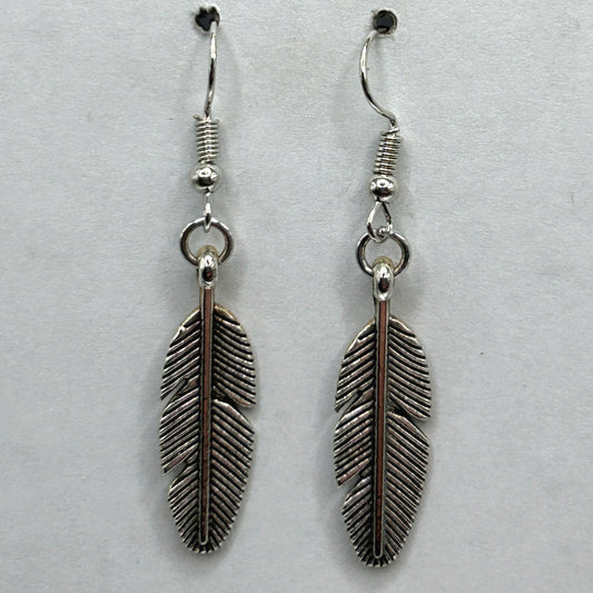 Metal Feather Earrings