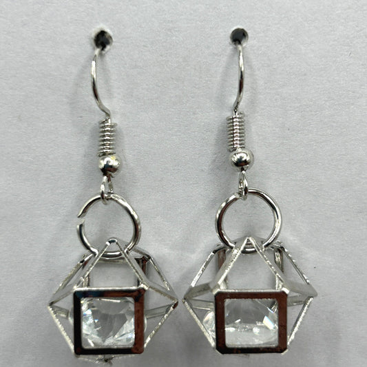 Small Caged Sparkle Earrings