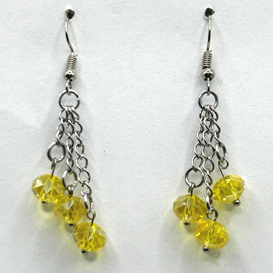 Yellow Crystal Drop Earrings