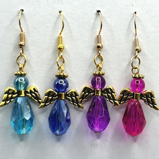Angel Earrings with Gold Wings