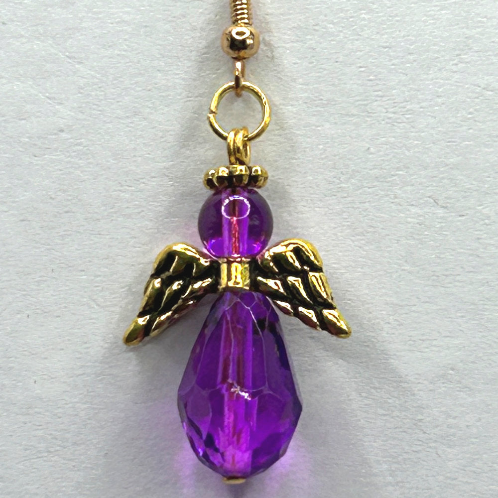 Angel Earrings with Gold Wings