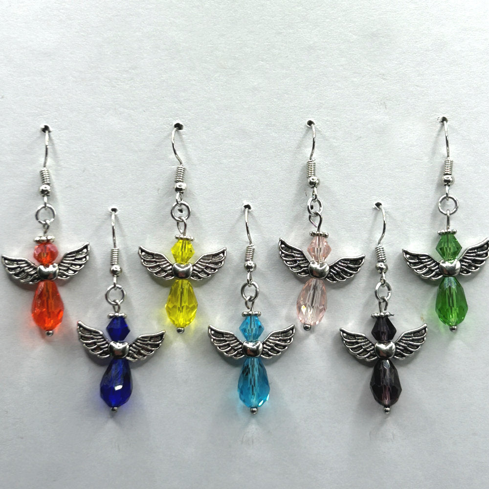 Angel Earrings with 'Up' Silver Wings