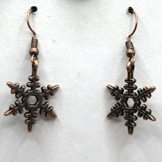 Copper Snowflake Earrings