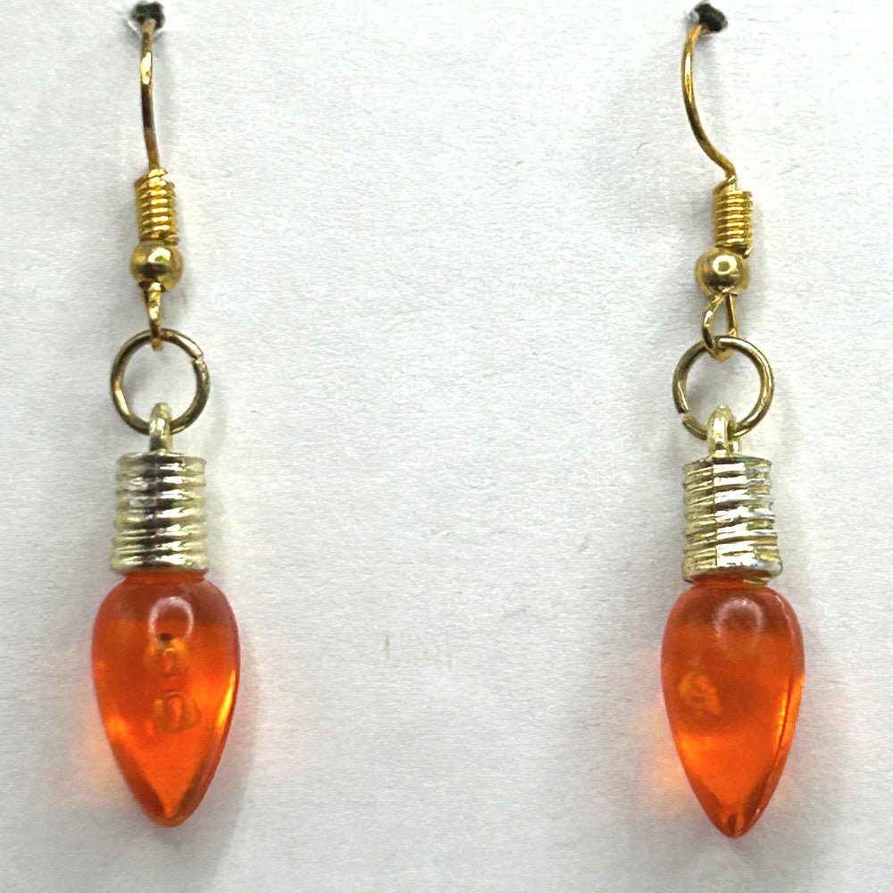 Small Faux Light Earrings - Orange