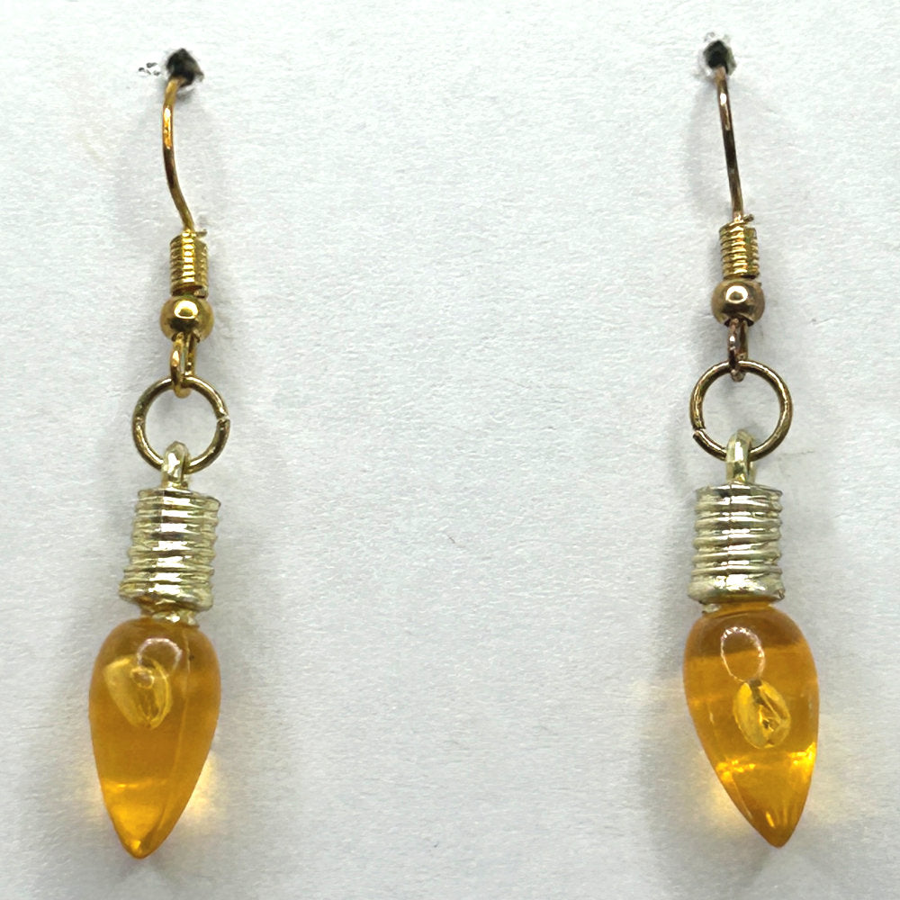 Small Faux Light Earrings - Yellow